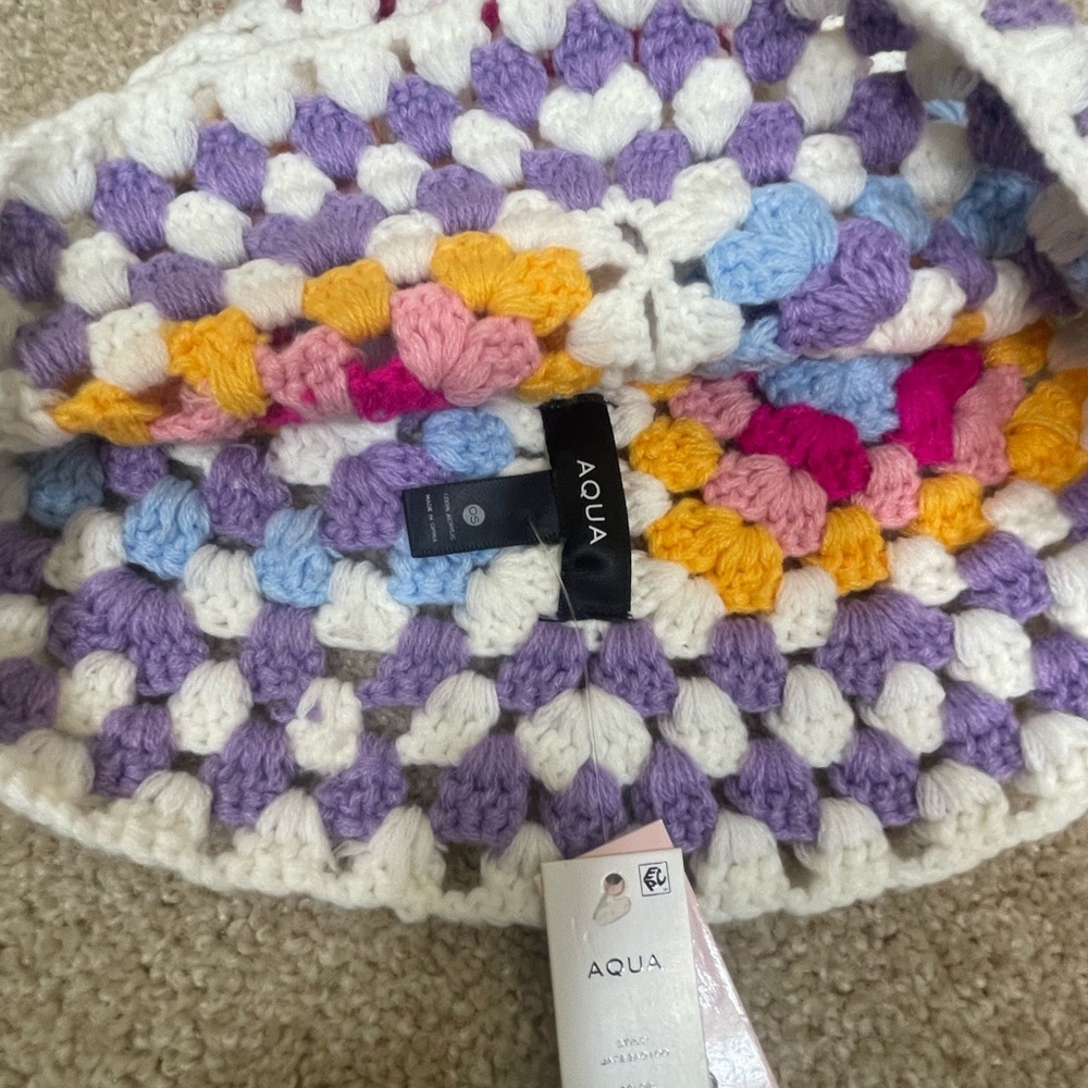 Aqua multi color knit hat — OS NWT - Picture 2 of 3